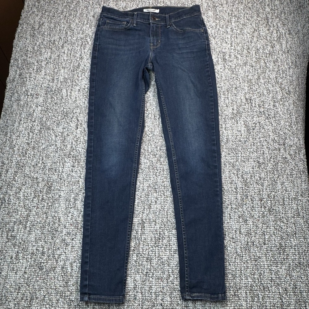 Levis Jeans Womens 29 Fits 28x28 Blue Denim 710 Super Skinny Stretch Slim